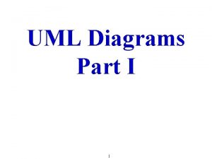 UML Diagrams Part I 1 Building blocks of