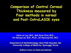 Comparison of Central Corneal Thickness measured by Four