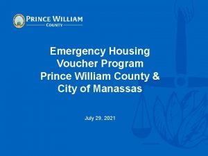 Emergency Housing Voucher Program Prince William County City