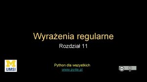 Wyraenia regularne Rozdzia 11 Python dla wszystkich www