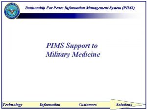 Partnership For Peace Information Management System PIMS PIMS