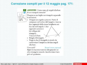 Correzione compiti per il 12 maggio pag 171