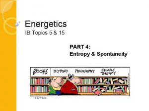 Energetics IB Topics 5 15 PART 4 Entropy