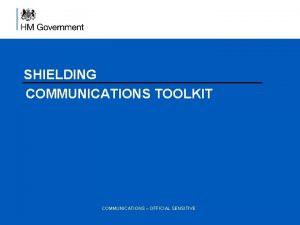 SHIELDING COMMUNICATIONS TOOLKIT COMMUNICATIONS OFFICIAL SENSITIVE TABLE OF