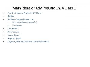 Main Ideas of Adv Pre Calc Ch 4