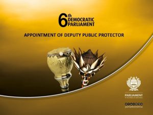 APPOINTMENT OF DEPUTY PUBLIC PROTECTOR APPOINTMENT OF DEPUTY