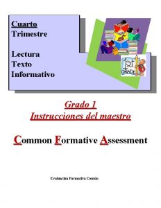 Cuarto Trimestre Lectura Texto Informativo Grado 1 Instrucciones