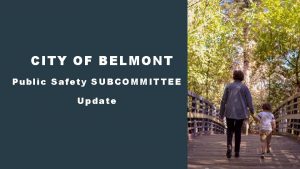 CITY OF BELMONT Public Safety SUBCOMMITTEE Update George