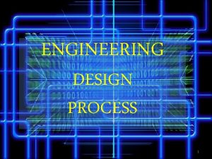 ENGINEERING DESIGN PROCESS 1 Engineering Design Process We