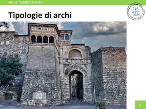 PROGETTAZIONE E DISEGNO Tipologie di archi 1 PROGETTAZIONE