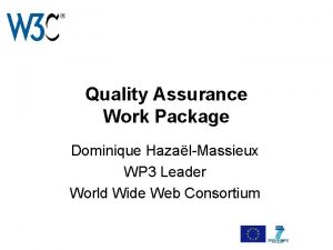 Quality Assurance Work Package Dominique HazalMassieux WP 3