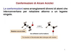Conformazioni di Alcani Aciclici Le conformazioni sono arrangiamenti