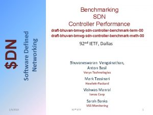 Software Defined Networking DN Benchmarking SDN Controller Performance