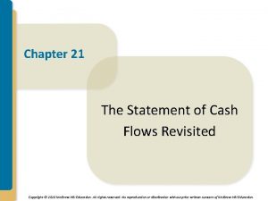 Chapter 21 The Statement of Cash Flows Revisited