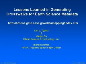 Lessons Learned in Generating Crosswalks for Earth Science