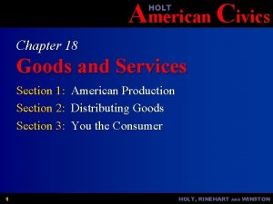 American Civics HOLT Chapter 18 Goods and Services