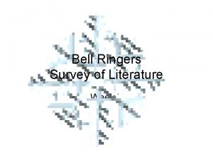 Bell Ringers Survey of Literature Week 7 Directions