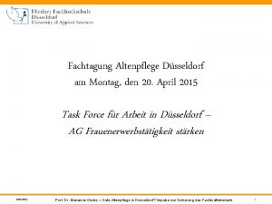 Fachtagung Altenpflege Dsseldorf am Montag den 20 April