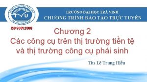 TRNG I HC TR VINH CHNG TRNH O