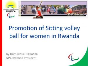 Promotion of Sitting volley ball for women in