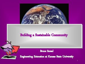 Building a Sustainable Community Bruce Snead Engineering Extension