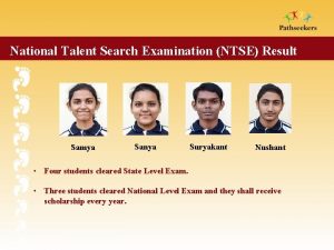 National Talent Search Examination NTSE Result Samya Sanya