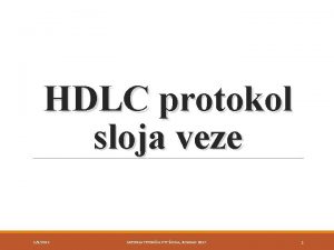 HDLC protokol sloja veze 152022 SREDNJA TEHNIKA PTT