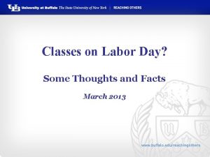 Classes on Labor Day Some Thoughts and Facts