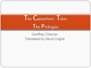 The Canterbury Tales The Prologue Geoffrey Chaucer Translated