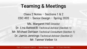 Teaming Meetings Class 2 Notes Sections 1 2