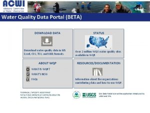 Water Quality Data Portal BETA DOWNLOAD DATA Download