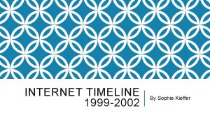 INTERNET TIMELINE 1999 2002 By Sophie Kieffer CRAIGSLIST