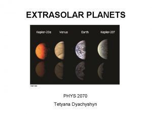 EXTRASOLAR PLANETS Google Images PHYS 2070 Tetyana Dyachyshyn