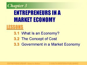 Chapter 3 ENTREPRENEURS IN A MARKET ECONOMY LESSONS