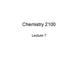 Chemistry 2100 Lecture 7 Amines Amines are nitrogencontaining