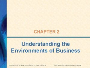 CHAPTER 2 Understanding the Environments of Business Sixth