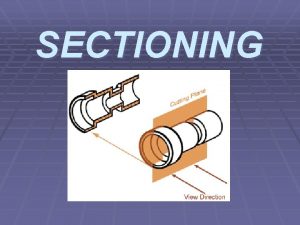 SECTIONING SECTIONING It is the process of representing