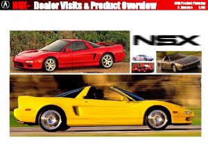 NSX Dealer Visits Product Overview AHM Product Planning