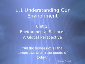 1 1 Understanding Our Environment Unit 1 Environmental