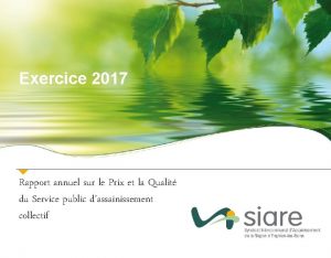 Exercice 2017 Rapport annuel sur le Prix et