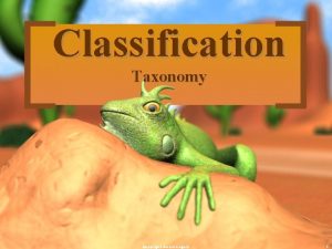 Classification Taxonomy copyright cmassengale 1 What is Taxonomy