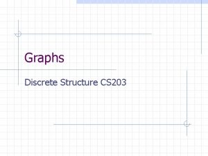 Graphs Discrete Structure CS 203 Matrices Adjacency Matrix