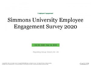 Employee Engagement Simmons University Employee Engagement Survey 2020
