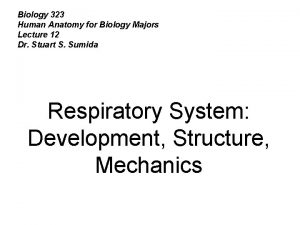 Biology 323 Human Anatomy for Biology Majors Lecture