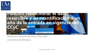 Funcin resarcitoria el dao resarcible y su cuantificacin