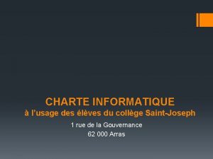 CHARTE INFORMATIQUE lusage des lves du collge SaintJoseph