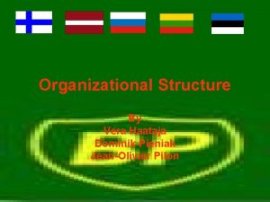 Organizational Structure By Vera Haataja Dominik Pieniak JeanOlivier