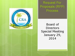 Request For Proposals RFP Process Board of Directors