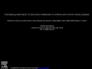 Fibroblast growth factor 23 and bone metabolism in