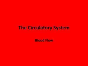 The Circulatory System Blood Flow Vessels Vessels are